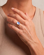 Load image into Gallery viewer, Sterling Silver Elongated Cushion Moonstone Cocktail Ring