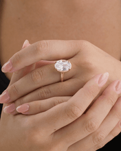 Load image into Gallery viewer, Sterling Silver Oval Cut CZ Cocktail Ring