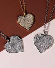 Load image into Gallery viewer, Sterling Silver CZ Statement Heart Pendant