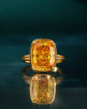 Load image into Gallery viewer, Sterling Silver Elongated Cushion Canary CZ Cocktail Ring