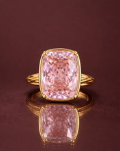 Load image into Gallery viewer, Sterling Silver Elongated Cushion Pink Sapphire CZ Cocktail Ring