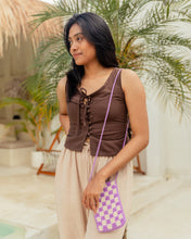 Load image into Gallery viewer, Checkered Crochet Phone Sling Bag