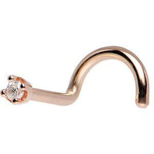 Load image into Gallery viewer, 14K Rose Gold 1.5mm Genuine Diamond Nose Ring
