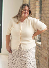 Load image into Gallery viewer, Zadie Ivory Short Sleeeve Button Cardigan
