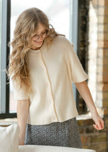 Load image into Gallery viewer, Zadie Ivory Short Sleeeve Button Cardigan