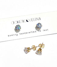 Load image into Gallery viewer, 14K GF or Sterling Silver Swarovski stud earrings
