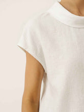 Load image into Gallery viewer, 100% Linen Cap Sleeve Soft-Fold Collar Top YVONNE
