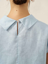 Load image into Gallery viewer, 100% Linen Cap Sleeve Soft-Fold Collar Top YVONNE

