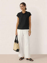 Load image into Gallery viewer, 100% Linen Cap Sleeve Soft-Fold Collar Top YVONNE
