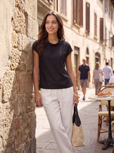 Load image into Gallery viewer, 100% Linen Cap Sleeve Soft-Fold Collar Top YVONNE
