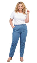 Load image into Gallery viewer, Women's Lightweight Pull-On Denim Jeans with Elastic Waist – Relaxed Fit Stretch Jeans for Casual Everyday Wear
