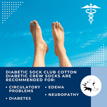 Load image into Gallery viewer, Men's Cotton Diabetic Crew Socks (6 Pair) - DON GREAT
