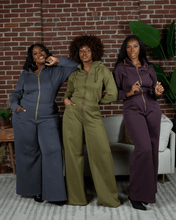 Load image into Gallery viewer, Green Satin Lined Jumpsuit - DON GREAT
