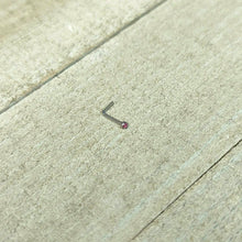 Load image into Gallery viewer, 20G Stainless Steel Pink Gem Micro Nose Ring L-Shaped
