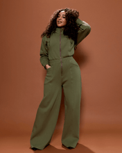 Load image into Gallery viewer, Green Satin Lined Jumpsuit - DON GREAT
