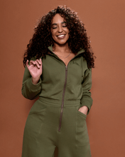 Load image into Gallery viewer, Green Satin Lined Jumpsuit - DON GREAT
