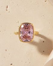 Load image into Gallery viewer, Sterling Silver Elongated Cushion Pink Sapphire CZ Cocktail Ring
