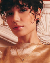 Load image into Gallery viewer, CZ Bezel Frame Rose Petal Stud Earrings
