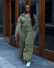 Load image into Gallery viewer, Green Satin Lined Jumpsuit - DON GREAT
