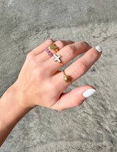 Load image into Gallery viewer, White Enamel Cross Ring
