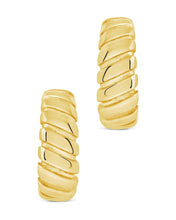 Load image into Gallery viewer, Ribbed Textured Huggie Hoop Earrings

