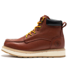 Load image into Gallery viewer, ROCKROOSTER Walker Men's 6 Inch Brown Soft Toe Wedge Work Boots SAP360 - DON GREAT
