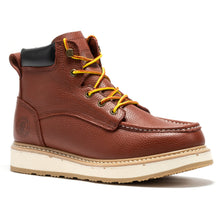 Load image into Gallery viewer, ROCKROOSTER Walker Men's 6 Inch Brown Soft Toe Wedge Work Boots SAP360 - DON GREAT
