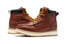 Load image into Gallery viewer, ROCKROOSTER Walker Men's 6 Inch Brown Soft Toe Wedge Work Boots SAP360 - DON GREAT
