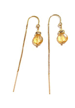 Load image into Gallery viewer, Citrine Threader earrings
