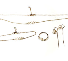 Load image into Gallery viewer, Four or three Pearl Necklace, silver or gold Necklace
