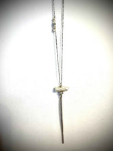 Load image into Gallery viewer, Zahara Long Spike Necklace with pearl and Swarovski side detail
