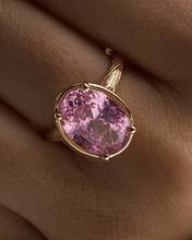 Load image into Gallery viewer, Sterling Silver Oval Cut Pink Sapphire CZ Cocktail Ring
