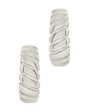 Load image into Gallery viewer, Ribbed Textured Huggie Hoop Earrings
