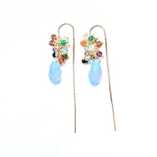 Load image into Gallery viewer, Crystal Droplet Festival Threader earrings
