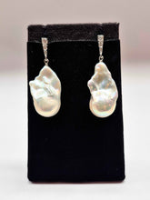 Load image into Gallery viewer, Baroque Pearl Rhinestone Encrusted Post earrings
