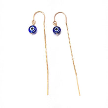 Load image into Gallery viewer, Evil Eye threader earrings
