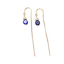 Load image into Gallery viewer, Evil Eye threader earrings
