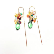 Load image into Gallery viewer, Crystal Droplet Festival Threader earrings
