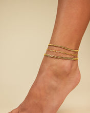 Load image into Gallery viewer, Three Row Chain Anklet Set
