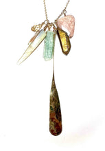Load image into Gallery viewer, Moonstone boho long stone necklace
