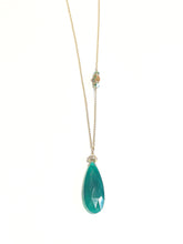 Load image into Gallery viewer, Emerald Edition long green onyx necklace

