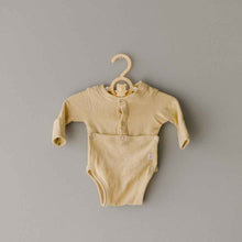 Load image into Gallery viewer, Terry Front flap Onesie | Buttercream
