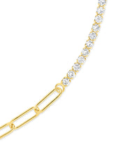 Load image into Gallery viewer, Sterling Silver CZ &amp; Paperclip Chain Bracelet
