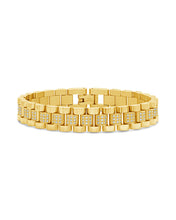 Load image into Gallery viewer, CZ Accent Watch Band Chain Bracelet
