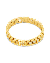 Load image into Gallery viewer, CZ Accent Watch Band Chain Bracelet
