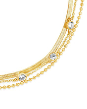 Load image into Gallery viewer, Paisley CZ &amp; Layered Chain Bracelet

