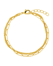 Load image into Gallery viewer, Emery Layered Paperclip &amp; Curb Chain Bracelet
