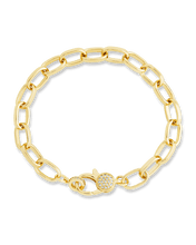 Load image into Gallery viewer, Tove CZ Clasp &amp; Paperclip Chain Bracelet

