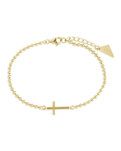 Load image into Gallery viewer, Sterling Silver Kelsey Beaded Cross Bracelet
