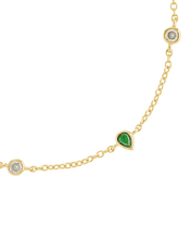 Load image into Gallery viewer, Pear and Round CZ Station Bracelet

